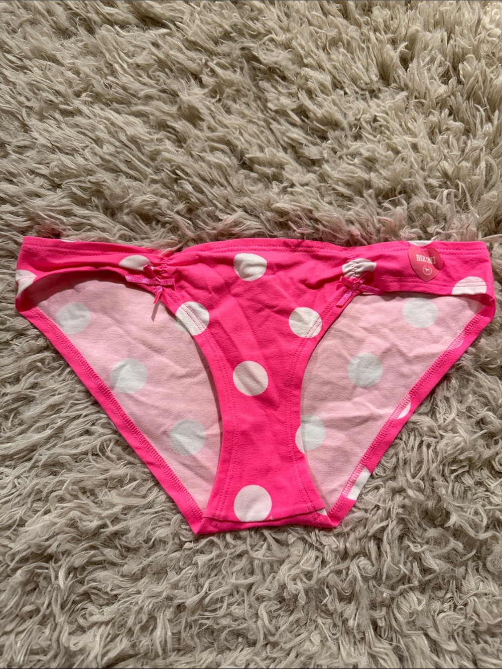 NWT VTG Rare Victoria's Secret PINK Scrunch Bows Cheeky Bikinis Small